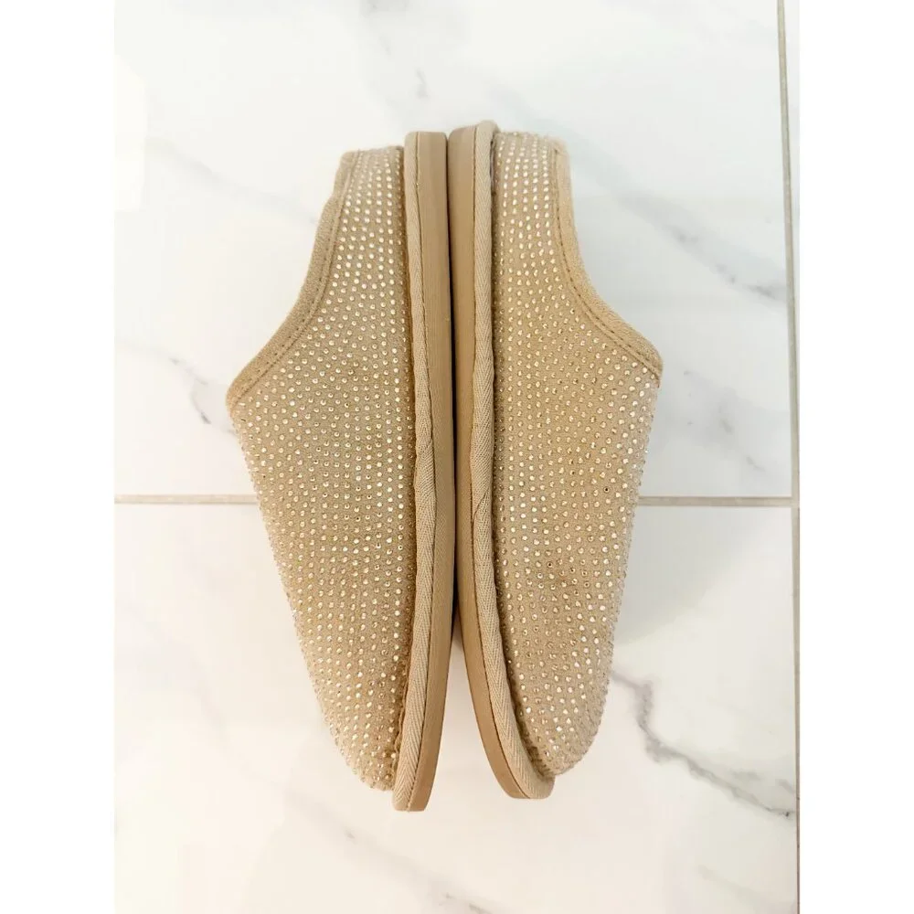 Joyspun Women's Studded Slippers in Tan 8 - Picture 5 of 10
